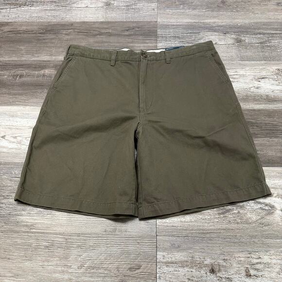 Lands End Shorts NWT Desert Olive Green Mens 38 Traditional Fit Flat Front Chino - Picture 1 of 11